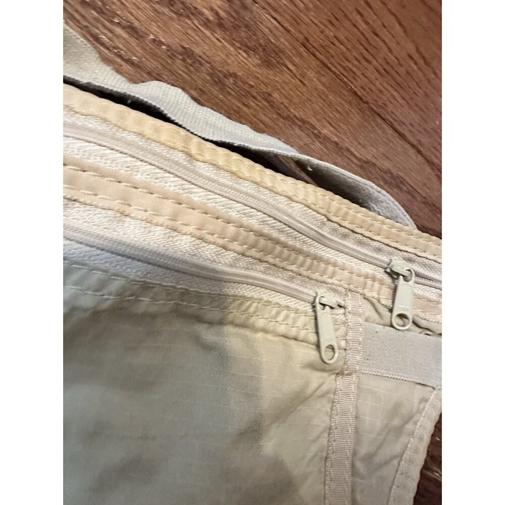 Travel Belt Bag Money Pouch Zipper Beige - Picture 4 of 5